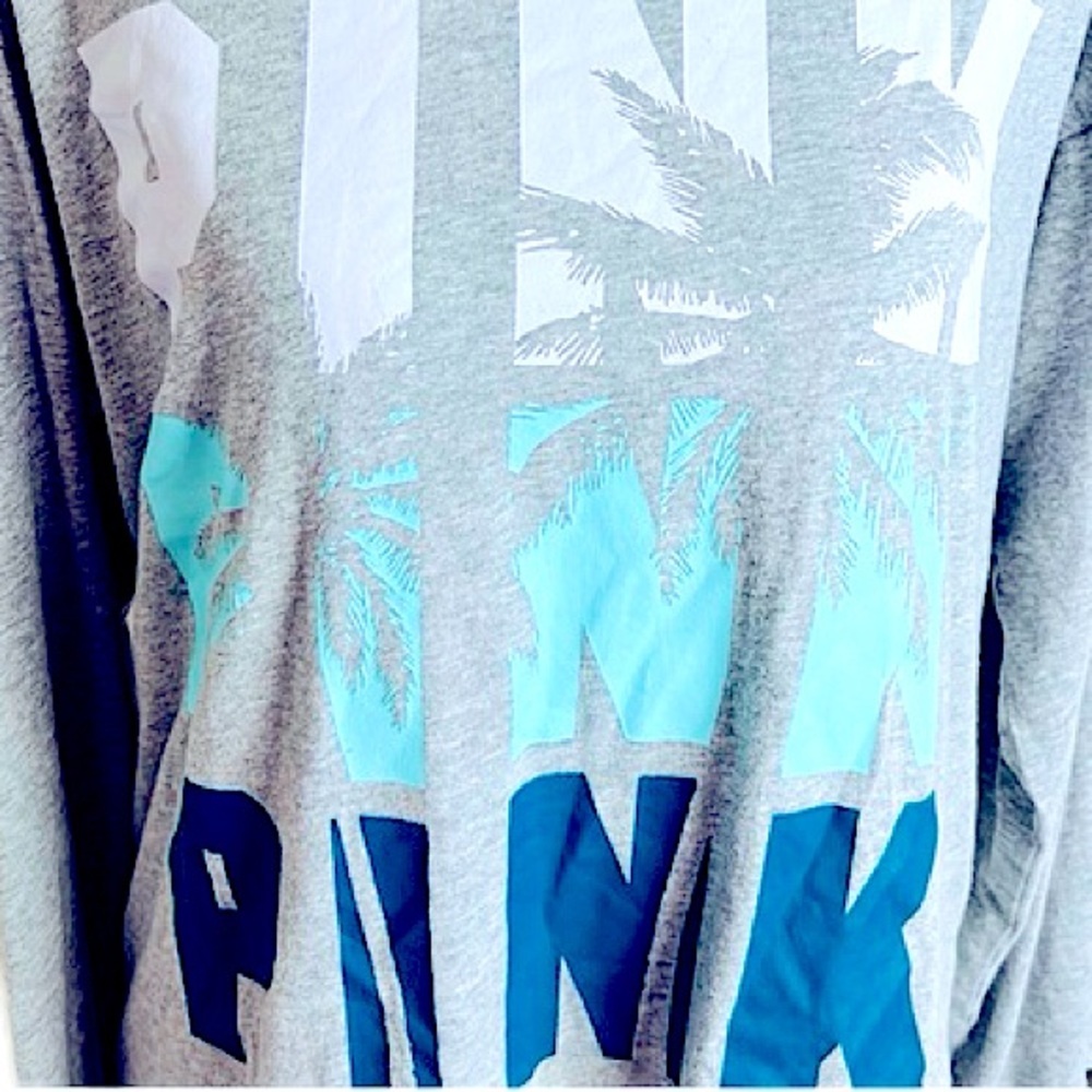 PINK Long Sleeve Tropical Print M EUC - Picture 6 of 6